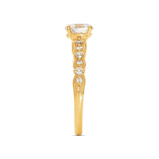 14K Yellow Gold Lab-Grown Diamond-Set Engagement Ring