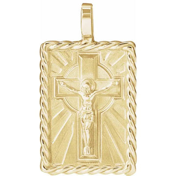 14K Yellow Gold Crucifix Pendant