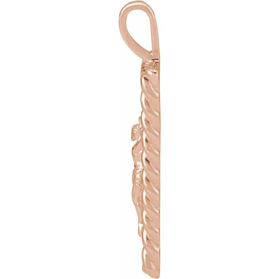 14K Rose Gold Crucifix Pendant