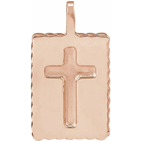 14K Rose Gold Crucifix Pendant
