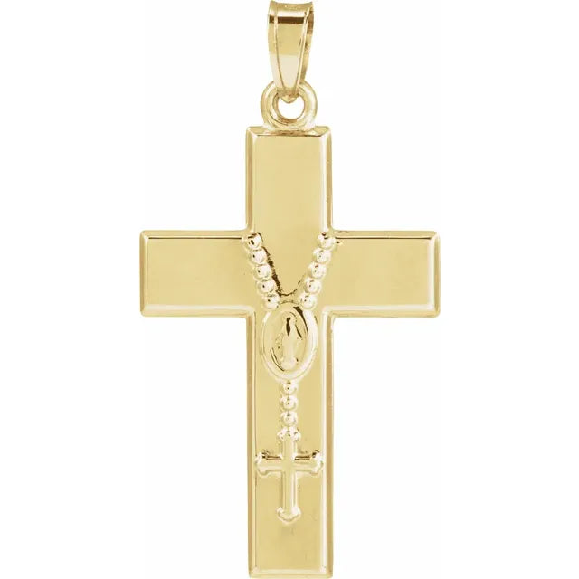 14K Yellow Gold Cross Pendant