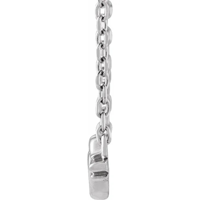 Platinum Heart with Angel Wings 18" Necklace