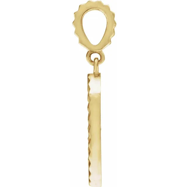 14K Yellow Gold Angel Wing Coin Pendant