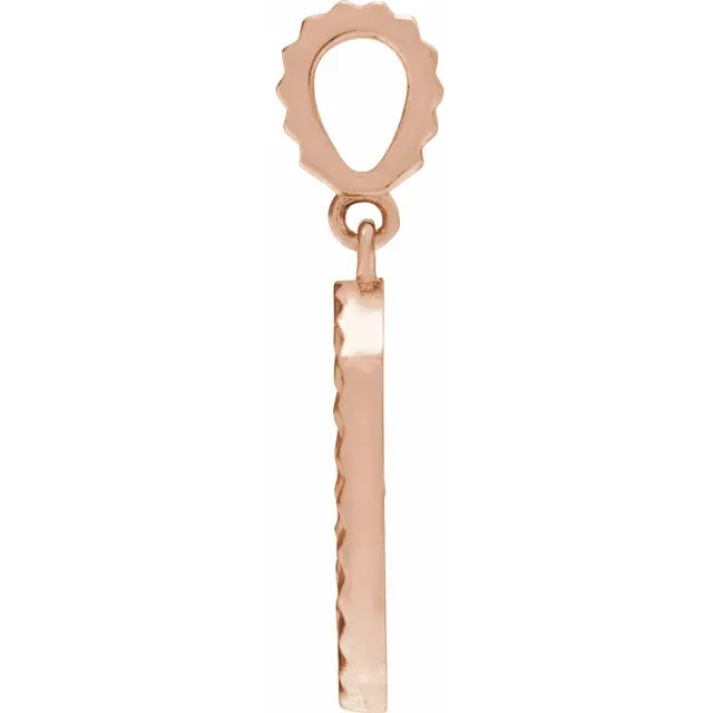 14K Rose Gold Angel Wing Coin Pendant