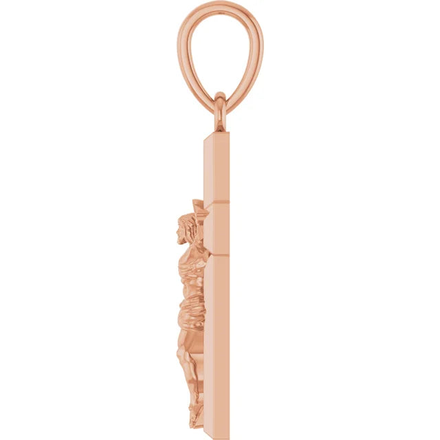 14K Rose Gold Crucifix Pendant