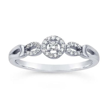 14K White Gold Cluster Diamond