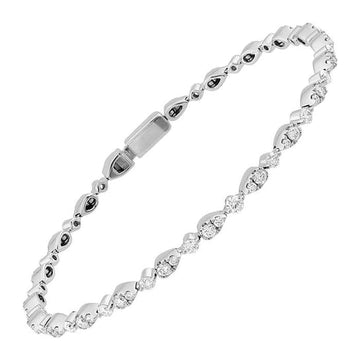 14K White Gold Diamond Link Bracelet