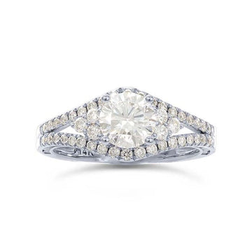 14K White Gold Lab-Grown Diamond-Set Engagement Ring
