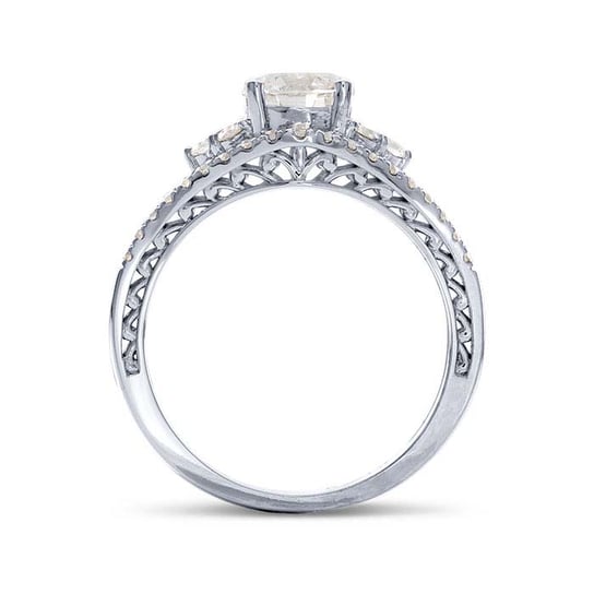 14K White Gold Lab-Grown Diamond-Set Engagement Ring