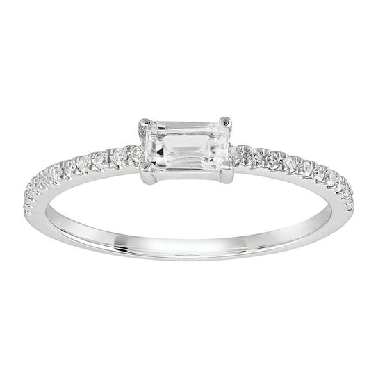 14K White Gold White Topaz- & Diamond