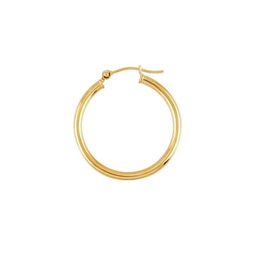 14K Yellow Gold 2mm Tubing Hoop Earrings