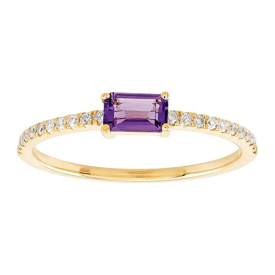 14K Yellow Gold Amethyst- & Diamond
