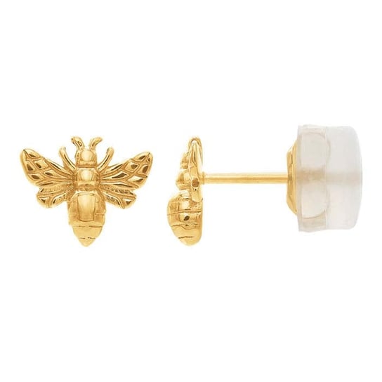 14K Yellow Gold Bee Post Earring