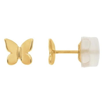 14K Yellow Gold Butterfly Post Earring