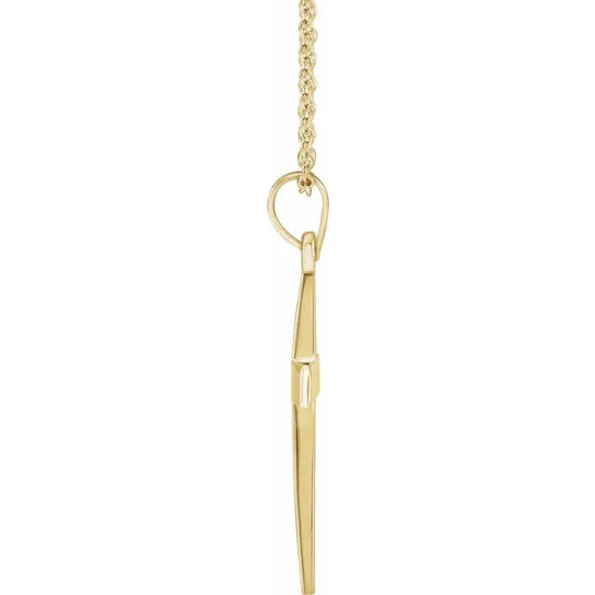 14K Yellow Gold Cross 18" Necklace