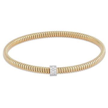 14K Yellow Gold Diamond Bangle Bracelet