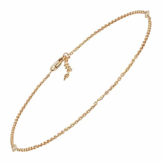14K Yellow Gold Diamond-Set Cable Chain Anklet