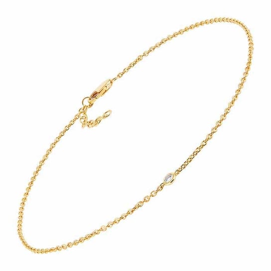 14K Yellow Gold Diamond-Set Cable Chain Anklets