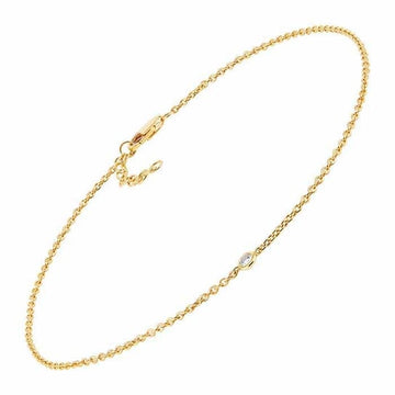 14K Yellow Gold Diamond-Set Cable Chain Anklets