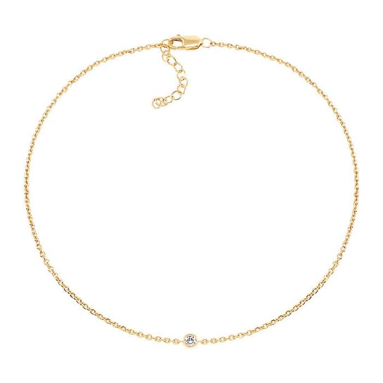 14K Yellow Gold Diamond-Set Cable Chain Anklets