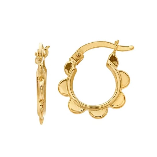 14K Yellow Gold Hinged Hoop Earrings
