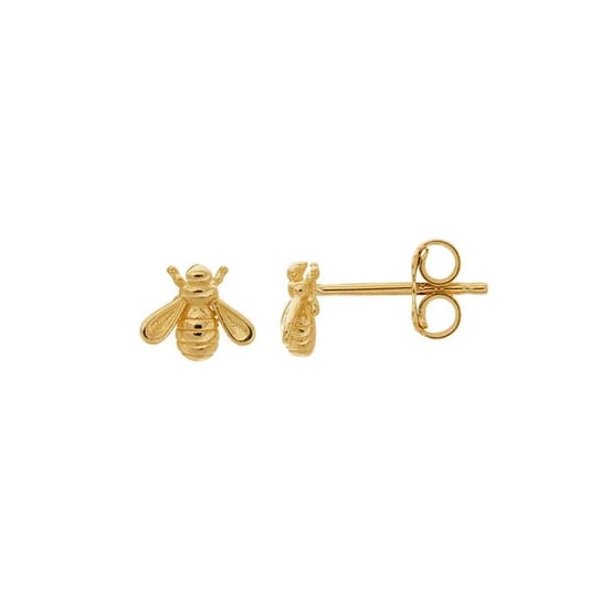 14K Yellow Gold Honey Bee Post Earrings