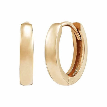 14K Yellow Gold Huggie Hoop Earrings