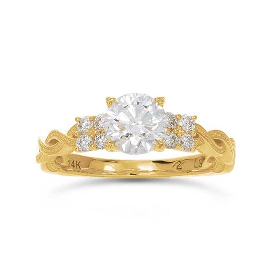14K Yellow Gold Lab-Grown Diamond-Set Engagement Ring