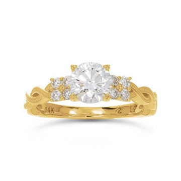 14K Yellow Gold Lab-Grown Diamond-Set Engagement Ring