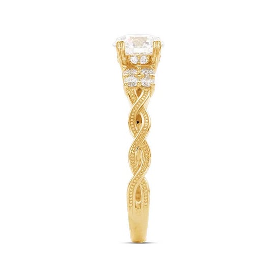 14K Yellow Gold Lab-Grown Diamond-Set Engagement Ring