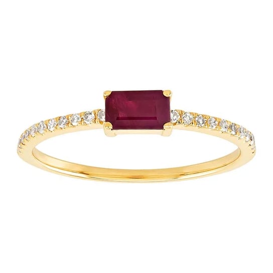 14K Yellow Gold Ruby- & Diamond