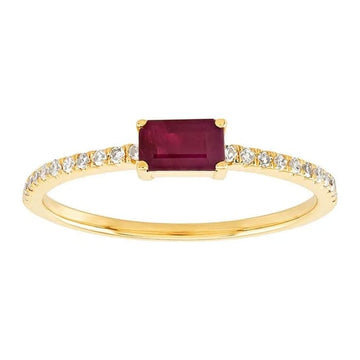 14K Yellow Gold Ruby- & Diamond