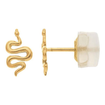14K Yellow Gold Snake Post Earrings