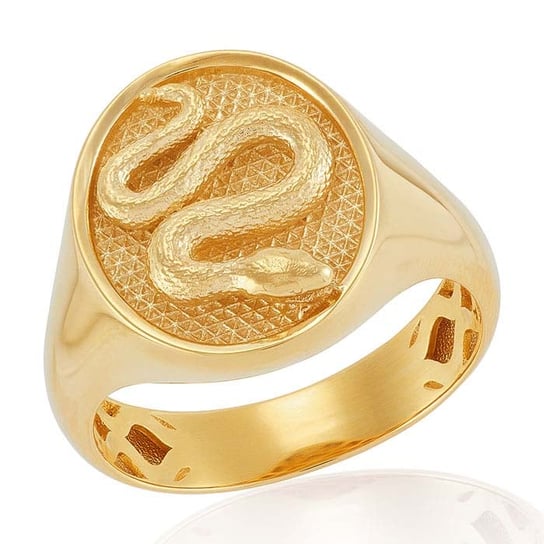14K Yellow Gold Snake Signet Ring