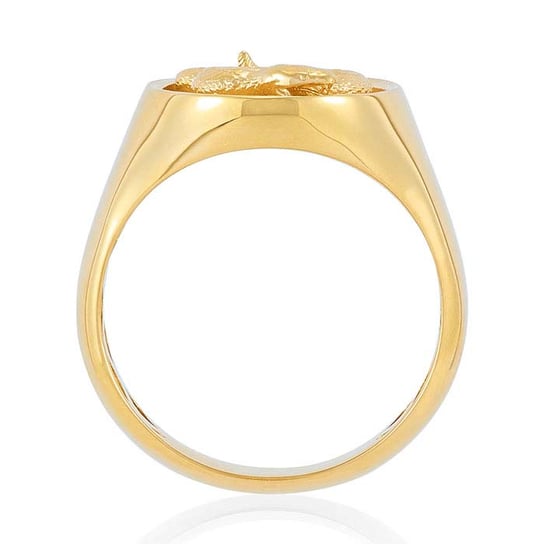 14K Yellow Gold Snake Signet Ring