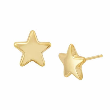 14K Yellow Gold Star Post Earrings