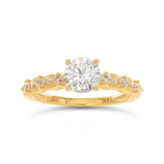 14K Yellow Gold Lab-Grown Diamond-Set Engagement Ring
