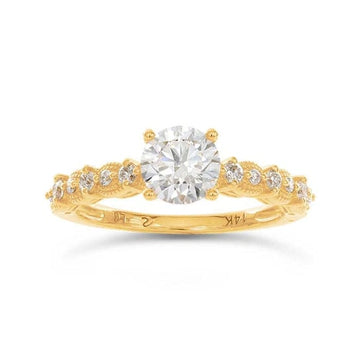 14K Yellow Gold Lab-Grown Diamond-Set Engagement Ring