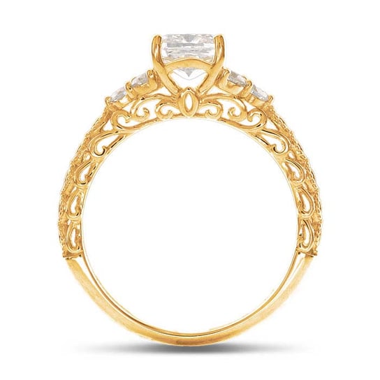 14K Yellow Gold Lab-Grown Diamond-Set Engagement Ring