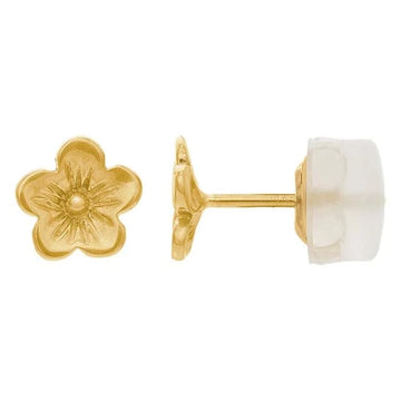 14k yellow gold cherry blossom post earrings