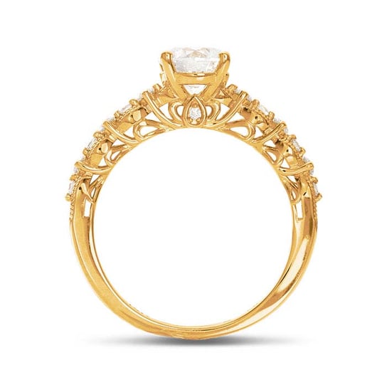 14K Yellow Gold Lab-Grown Diamond-Set Engagement Ring