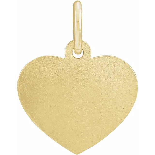 14K Yellow Gold Heart 12 x 9 mm Cherub Angel Medal