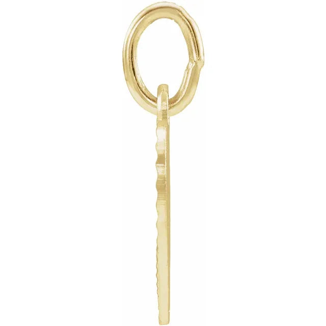 14K Yellow Gold Heart 12 x 9 mm Cherub Angel Medal
