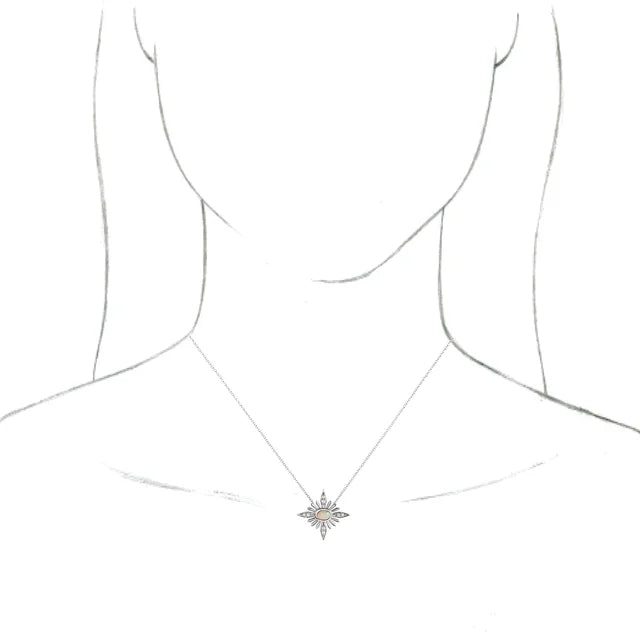 Platinum Natural Ethiopian Opal & .08 CTW Natural Diamond 16-18" Necklace