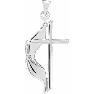 Platinum Methodist Cross Pendant