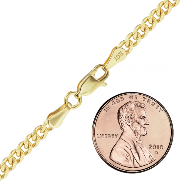 Curb Bracelet in 10K Yellow Gold (Cuban) (3.40 mm - 9.00 mm)