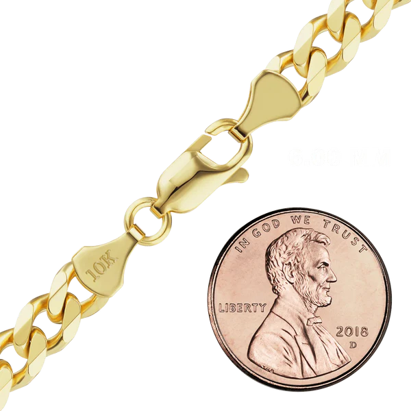 Curb Bracelet in 10K Yellow Gold (Cuban) (3.40 mm - 9.00 mm)