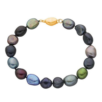 Cultured 8–9mm Multi-Color Baroque Pearl Bracelet