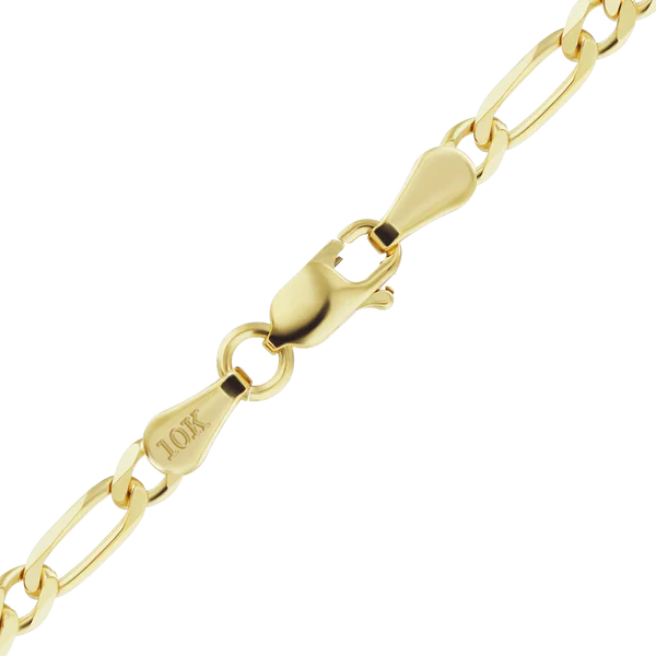 Classic Figaro Bracelet in 10K Yellow Gold (1.50 mm - 3.00 mm)