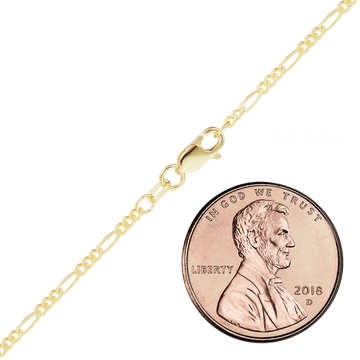 Classic Figaro Bracelet in 10K Yellow Gold (1.50 mm - 3.00 mm)